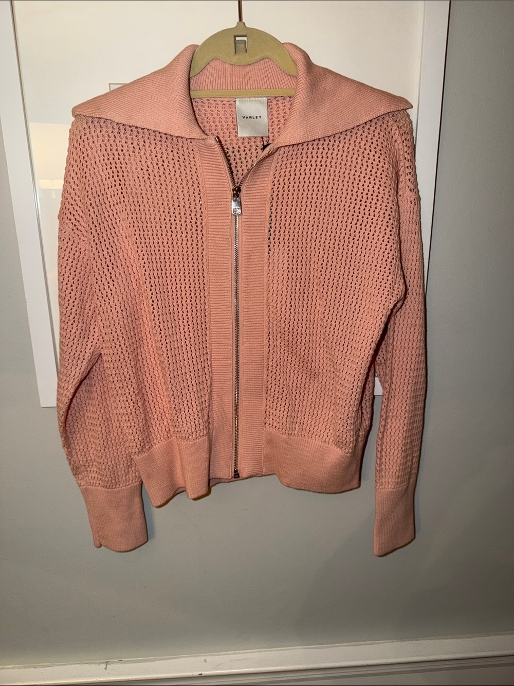 Varley Women's Zip-Front Knit Cardigan in Rose Smoke XS
